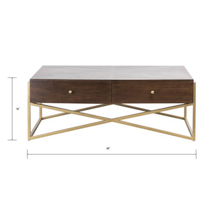 Atlas Guilford Coffee Table - Stylish Mahogany Design with Storage Drawers & Modern Metal Accents TA11083-01