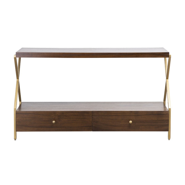 Atlas Guilford Console Table - Timeless Mahogany Entryway Table with Storage & Elegant Metal Accents TA11084-01