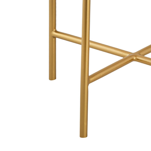 Atlas Harlowe Accent Table - Handcrafted White Marble Top & Antique Brass Frame - Chic Modern Elegance TA11091-01
