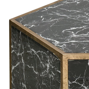 Atlas Homer Coffee Table - Sculptural Hexagonal Design with Gold Leaf & Glass for Chic Living Spaces TA11094-01