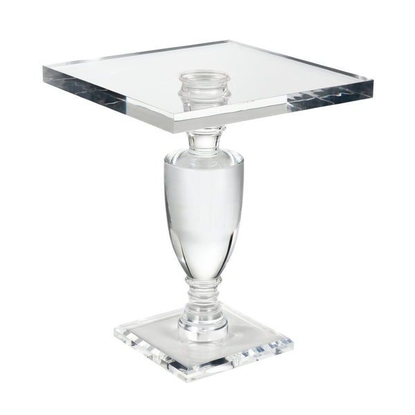 Atlas Jacobs Accent Table - Modern Acrylic Design Elevates Any Space with Minimalist Glamour and Style Pedestal TA11097-01