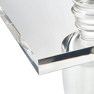 Atlas Jacobs Accent Table - Modern Acrylic Design Elevates Any Space with Minimalist Glamour and Style Pedestal TA11097-01