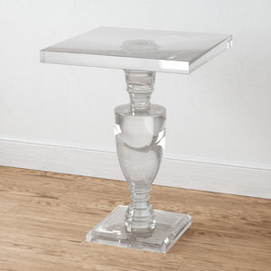 Atlas Jacobs Accent Table - Modern Acrylic Design Elevates Any Space with Minimalist Glamour and Style Pedestal TA11097-01