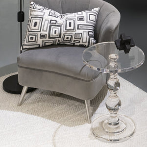 Atlas Jacobs Accent Table - Modern Acrylic Design Elevates Any Space with Minimalist Glamour and Style Round TA11098-01