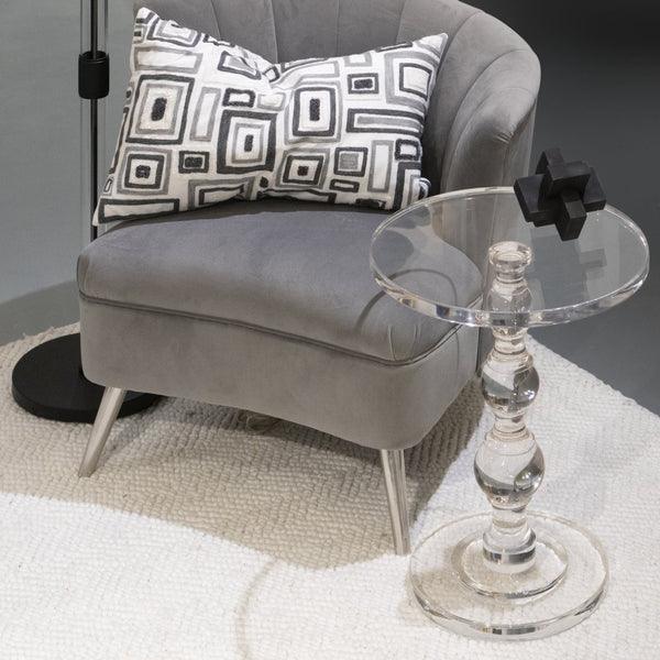 Atlas Jacobs Accent Table - Modern Acrylic Design Elevates Any Space with Minimalist Glamour and Style Round TA11098-01