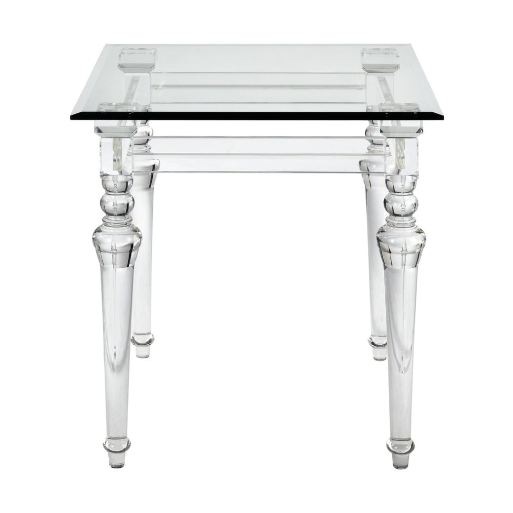 Atlas Jacobs Square Accent Table - Modern Clear Acrylic Design for Minimalist Living Room & Bedroom Spaces TA11099-01