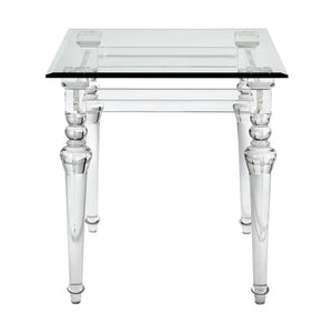 Atlas Jacobs Square Accent Table - Modern Clear Acrylic Design for Minimalist Living Room & Bedroom Spaces TA11099-01