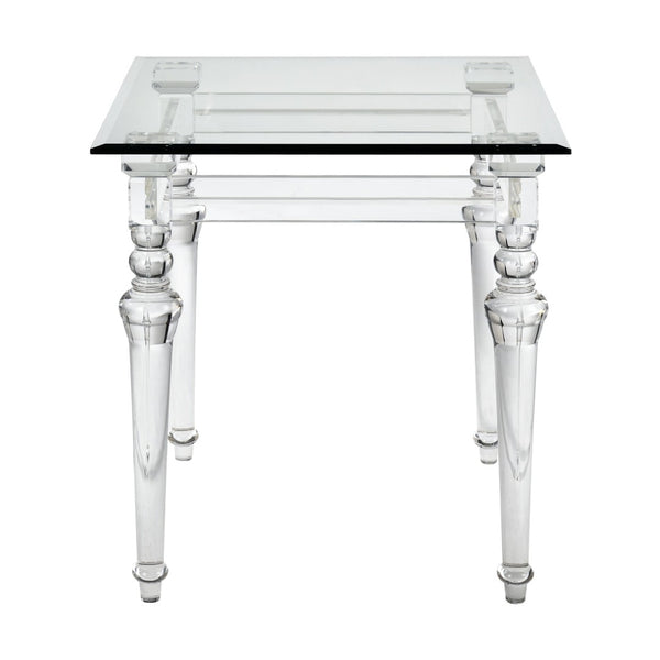 Atlas Jacobs Square Accent Table - Modern Clear Acrylic Design for Minimalist Living Room & Bedroom Spaces TA11099-01