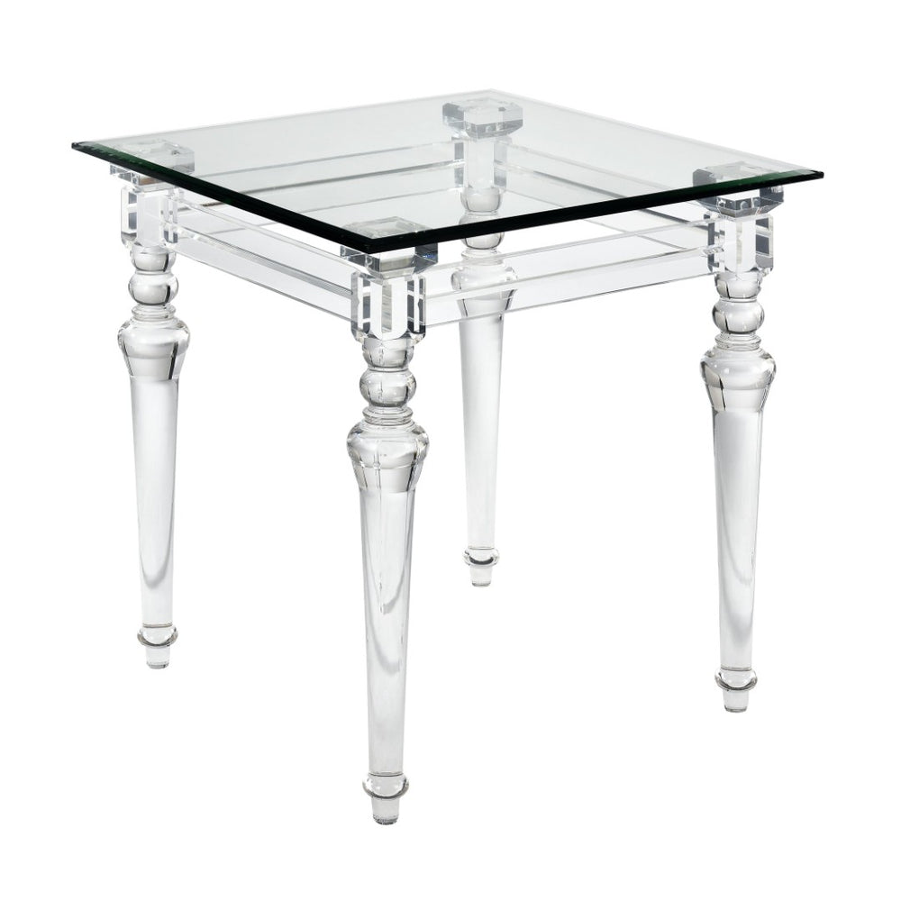 Atlas Jacobs Square Accent Table - Modern Clear Acrylic Design for Minimalist Living Room & Bedroom Spaces TA11099-01