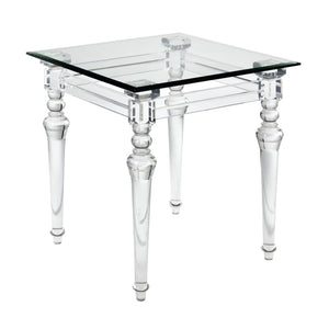 Atlas Jacobs Square Accent Table - Modern Clear Acrylic Design for Minimalist Living Room & Bedroom Spaces TA11099-01