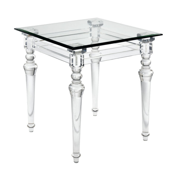 Atlas Jacobs Square Accent Table - Modern Clear Acrylic Design for Minimalist Living Room & Bedroom Spaces TA11099-01