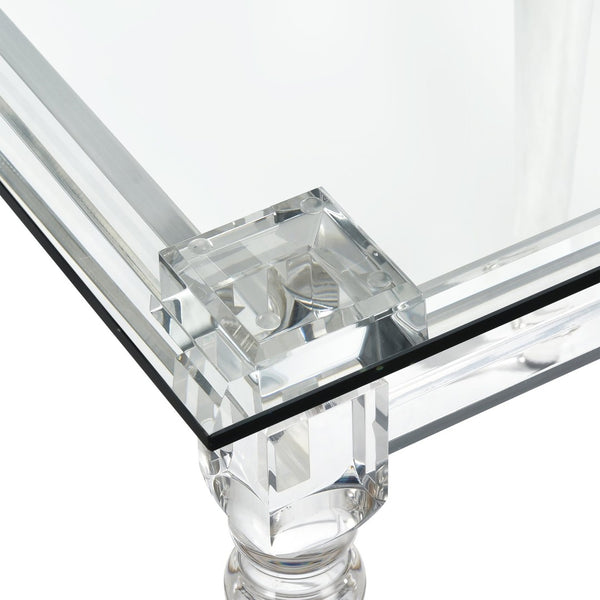 Atlas Jacobs Square Accent Table - Modern Clear Acrylic Design for Minimalist Living Room & Bedroom Spaces TA11099-01