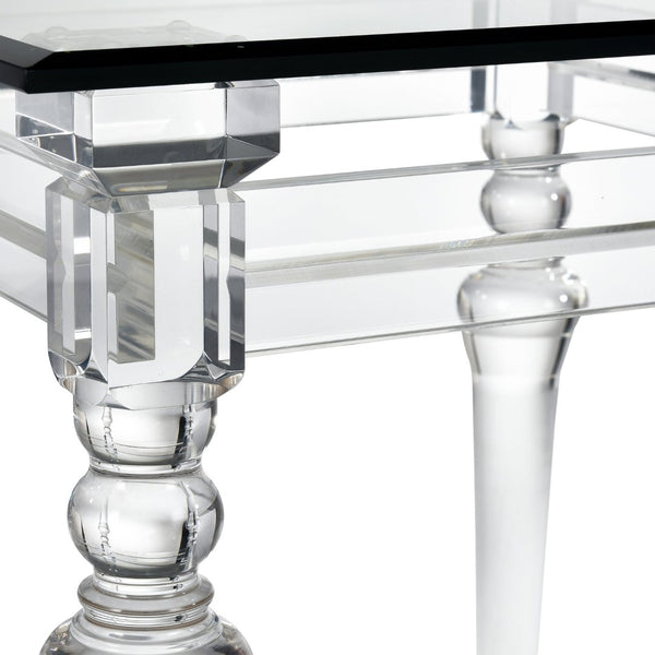 Atlas Jacobs Square Accent Table - Modern Clear Acrylic Design for Minimalist Living Room & Bedroom Spaces TA11099-01