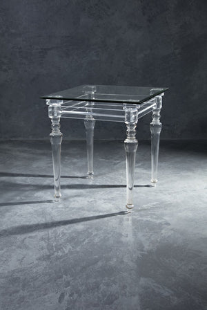 Atlas Jacobs Square Accent Table - Modern Clear Acrylic Design for Minimalist Living Room & Bedroom Spaces TA11099-01