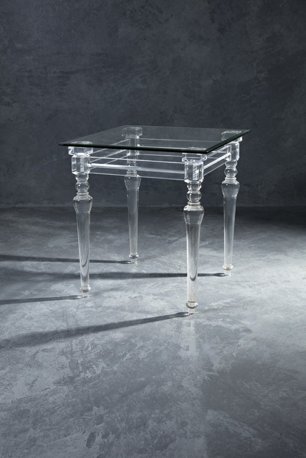 Atlas Jacobs Square Accent Table - Modern Clear Acrylic Design for Minimalist Living Room & Bedroom Spaces TA11099-01