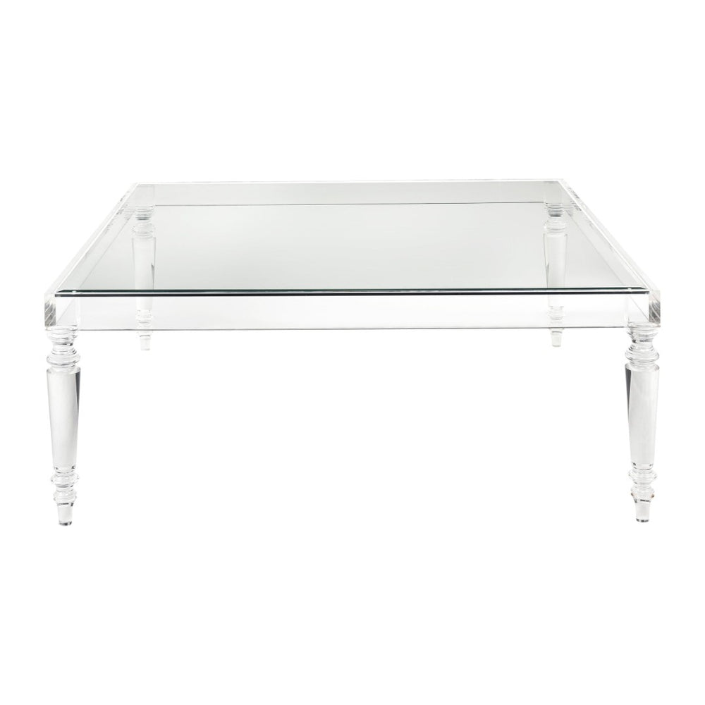 Atlas Jacobs Square Coffee Table - Modern Acrylic Design for Glamorous Living Spaces, 48" x 48" x 20" TA11101-01