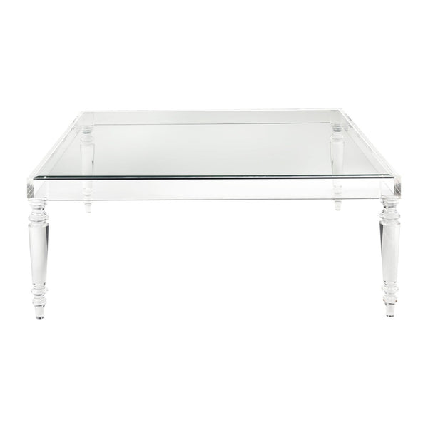Atlas Jacobs Square Coffee Table - Modern Acrylic Design for Glamorous Living Spaces, 48" x 48" x 20" TA11101-01