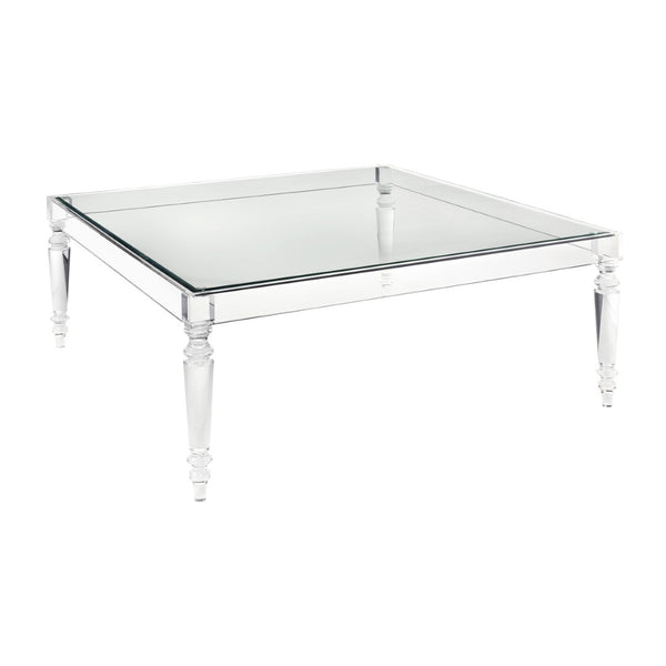 Atlas Jacobs Square Coffee Table - Modern Acrylic Design for Glamorous Living Spaces, 48" x 48" x 20" TA11101-01