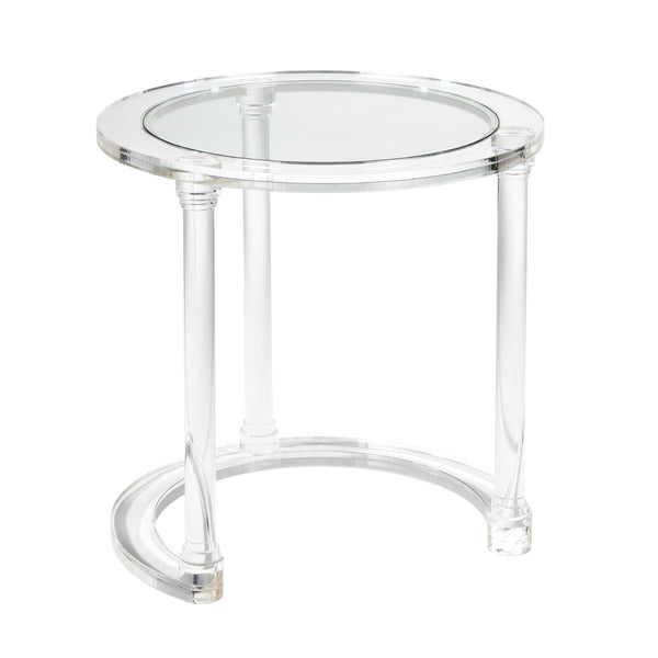 Atlas Jacobs Nesting Tables - Chic Clear Acrylic Design for Modern Living Room or Bedroom Decor Style Set of 2 Round Clear TA11103-01S