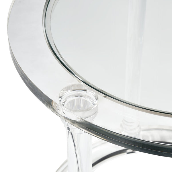 Atlas Jacobs Nesting Tables - Chic Clear Acrylic Design for Modern Living Room or Bedroom Decor Style Set of 2 Round Clear TA11103-01S