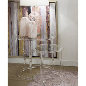 Atlas Jacobs Nesting Tables - Chic Clear Acrylic Design for Modern Living Room or Bedroom Decor Style Set of 2 Round Clear TA11103-01S