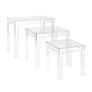 Atlas Jacobs Nesting Tables - Chic Clear Acrylic Design for Modern Living Room or Bedroom Decor Style Set of 3 Square Clear TA11104-01S