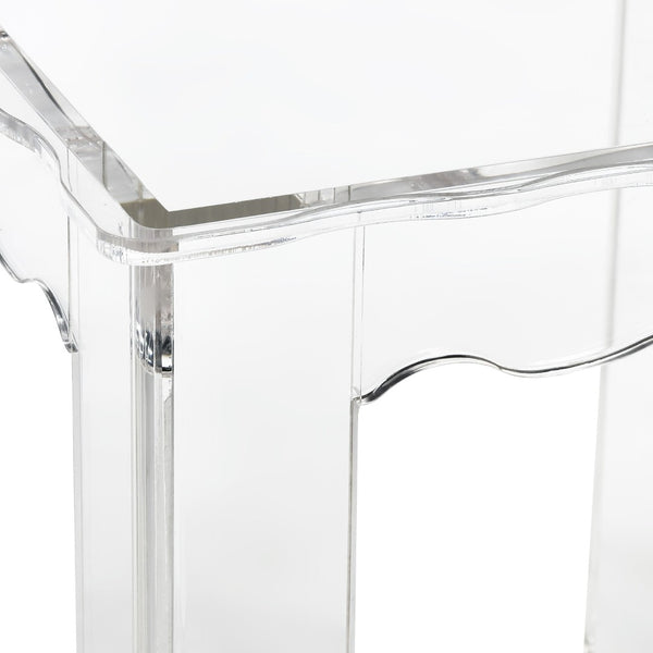 Atlas Jacobs Nesting Tables - Chic Clear Acrylic Design for Modern Living Room or Bedroom Decor Style Set of 3 Square Clear TA11104-01S