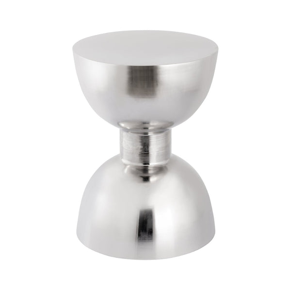 Atlas Julio Accent Table - Polished Silver Hourglass Design for Modern Spaces, Versatile & Durable Decor TA11106-01
