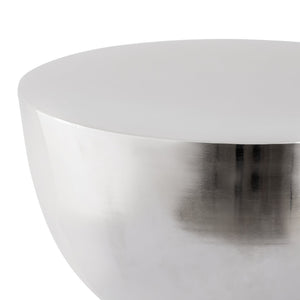 Atlas Julio Accent Table - Polished Silver Hourglass Design for Modern Spaces, Versatile & Durable Decor TA11106-01