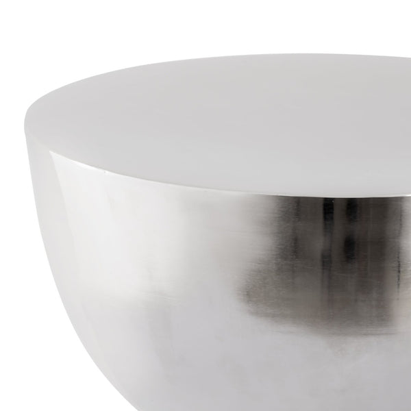 Atlas Julio Accent Table - Polished Silver Hourglass Design for Modern Spaces, Versatile & Durable Decor TA11106-01