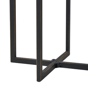 Atlas Lanier Accent Table - Modern Black Metal & White Marble Design for Small Spaces & Versatile Use TA11112-01