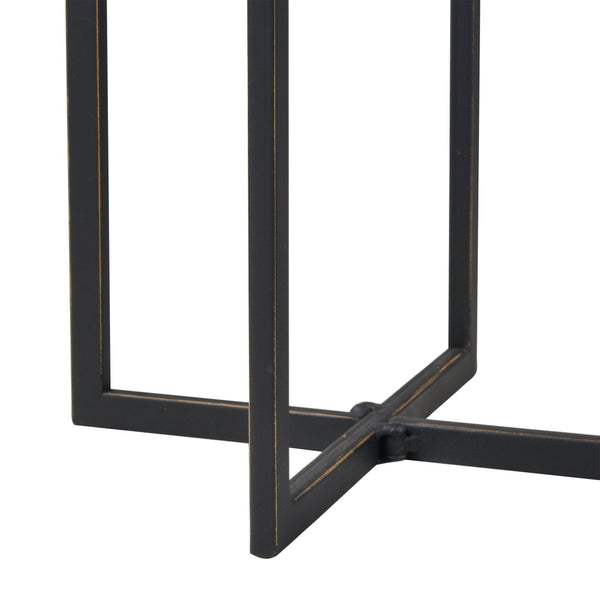 Atlas Lanier Accent Table - Modern Black Metal & White Marble Design for Small Spaces & Versatile Use TA11112-01