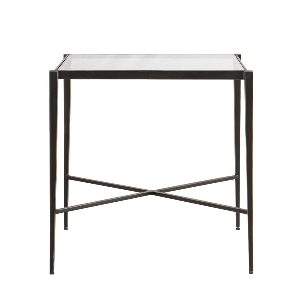Atlas Leon Accent Table - Stylish French-Inspired Design with Clear Glass Top for Modern Living Spaces TA11114-01