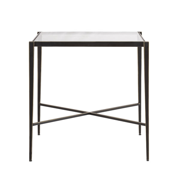 Atlas Leon Accent Table - Stylish French-Inspired Design with Clear Glass Top for Modern Living Spaces TA11114-01