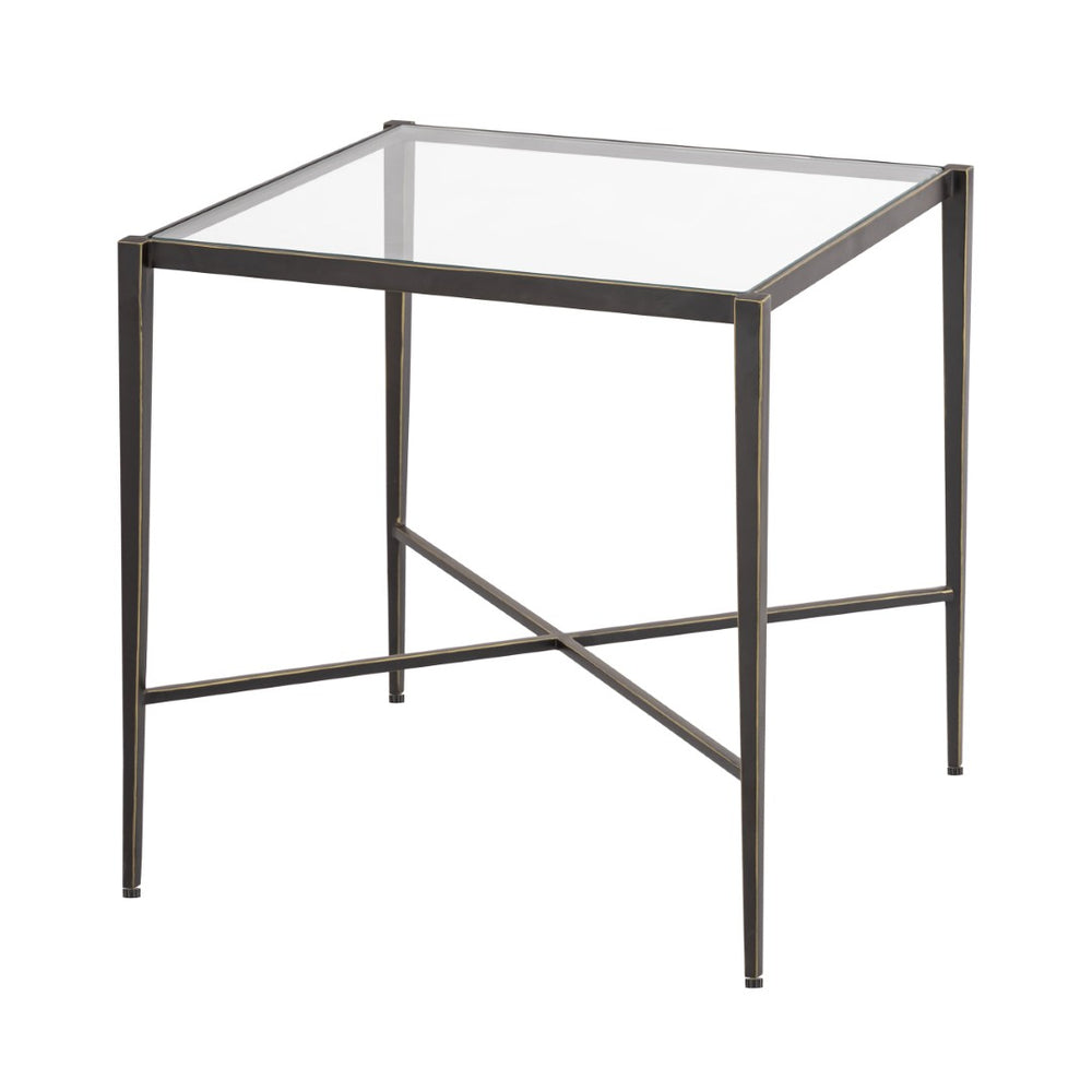 Atlas Leon Accent Table - Stylish French-Inspired Design with Clear Glass Top for Modern Living Spaces TA11114-01