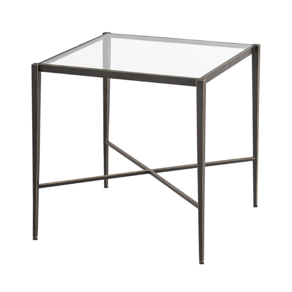 Atlas Leon Accent Table - Stylish French-Inspired Design with Clear Glass Top for Modern Living Spaces TA11114-01