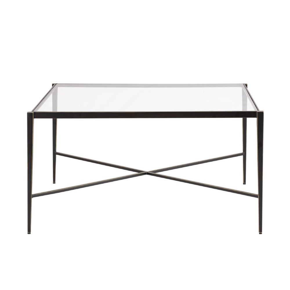 Atlas Leon Coffee Table – French-Inspired Elegance with Clear Glass Top & Dark Bronze Frame for Modern Spaces TA11115-01