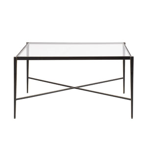 Atlas Leon Coffee Table – French-Inspired Elegance with Clear Glass Top & Dark Bronze Frame for Modern Spaces TA11115-01