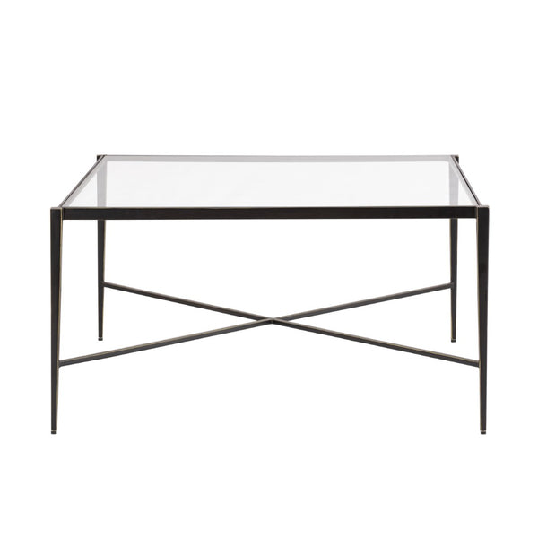 Atlas Leon Coffee Table – French-Inspired Elegance with Clear Glass Top & Dark Bronze Frame for Modern Spaces TA11115-01