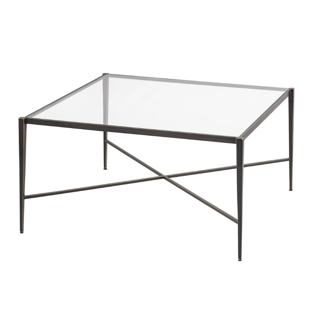 Atlas Leon Coffee Table – French-Inspired Elegance with Clear Glass Top & Dark Bronze Frame for Modern Spaces TA11115-01