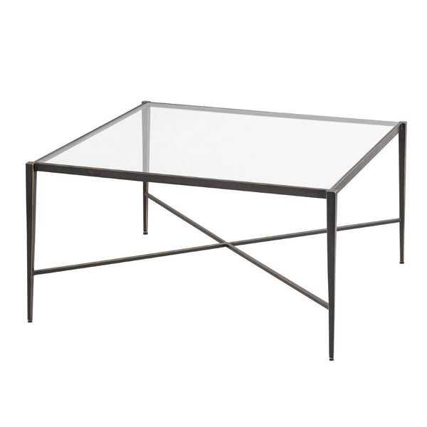 Atlas Leon Coffee Table – French-Inspired Elegance with Clear Glass Top & Dark Bronze Frame for Modern Spaces TA11115-01