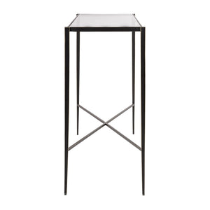 Atlas Leon Console Table - Elegant French-Inspired Design with Clear Glass Top & Dark Bronze Legs for Versatile Spaces TA11116-01
