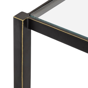 Atlas Leon Console Table - Elegant French-Inspired Design with Clear Glass Top & Dark Bronze Legs for Versatile Spaces TA11116-01