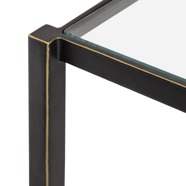 Atlas Leon Console Table - Elegant French-Inspired Design with Clear Glass Top & Dark Bronze Legs for Versatile Spaces TA11116-01