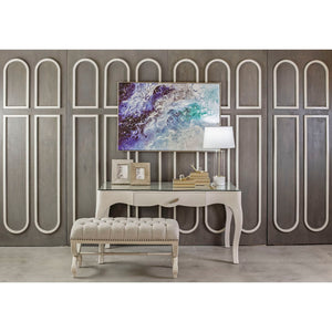 Atlas Lightly Handcrafted Wooden Desk with Glass Top & Gold Accents – Modern Glam for Your Workspace TA11118-01