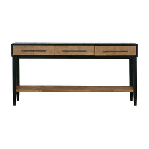 Atlas Marc Console Table – Sleek Burled Wood & Black Frame Entryway Accent with Storage Solutions TA11119-01