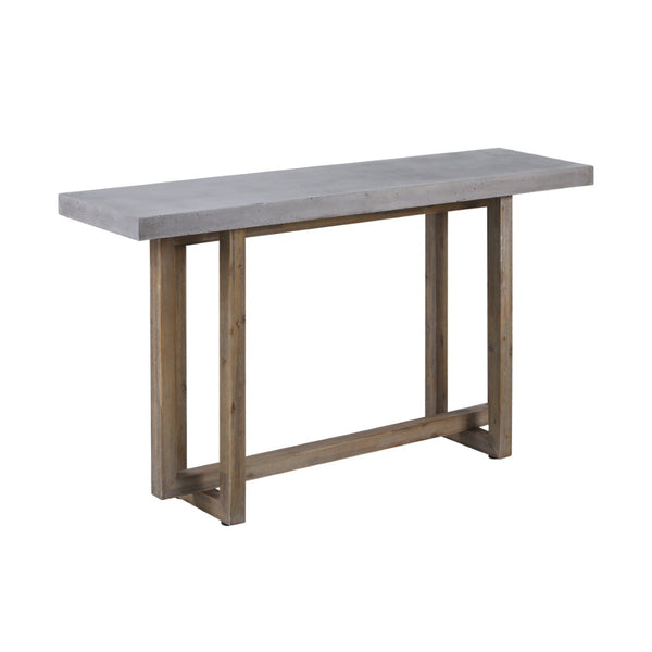 Atlas Merrell Console Table - Modern Industrial Design with Polished Concrete Top & Wooden Base - 63" Wide TA11122-01