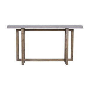 Atlas Merrell Console Table - Modern Industrial Design with Polished Concrete Top & Wooden Base - 63" Wide TA11122-01