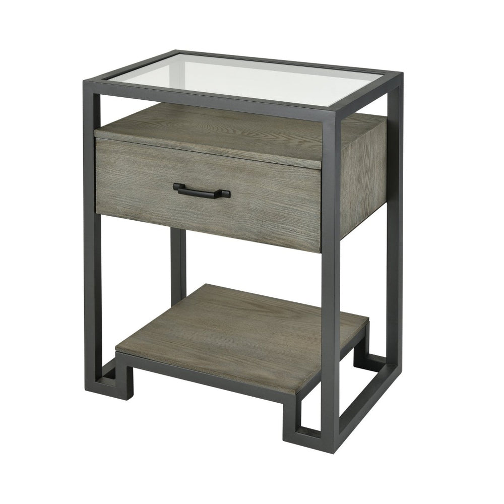 Atlas Mezzanine Accent Table – Art Deco-Inspired, Mixed-Material Design for Stylish Small Space Living TA11123-01