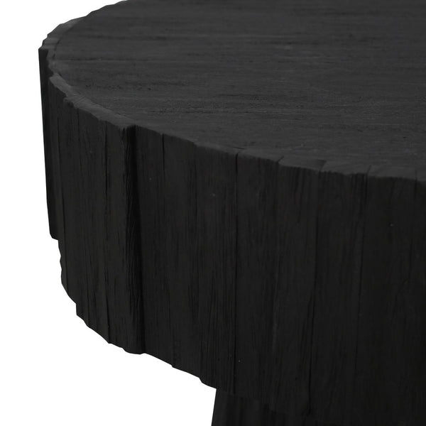 Atlas Minato Accent Table - Stunning Mahogany with Shou Sugi Ban Finish for Modern Living Spaces TA11124-01